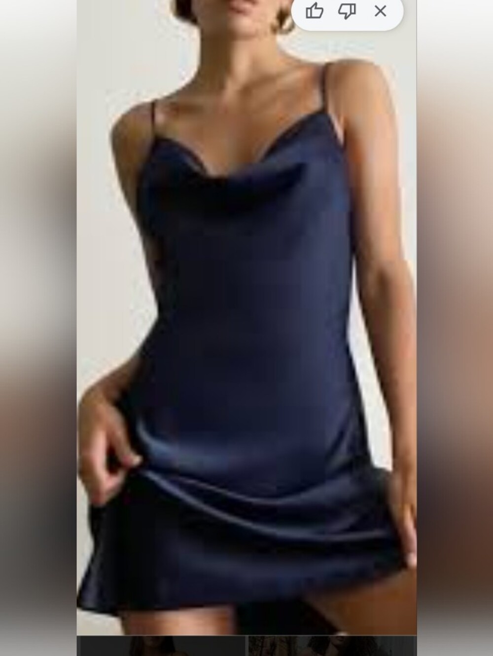 Urban Outfitters Navy Satin Slip Dress